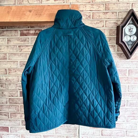 Talbots Bluegreen Quilted Jacket Large (L376) - Picture 3 of 8